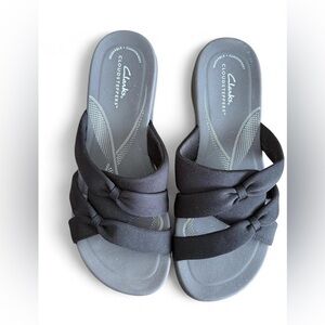 Clarks Cloudsteppers Black Slide Sandals